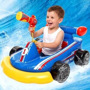 BNIB Inflatable Blue and Yellow Racing Car for Pool